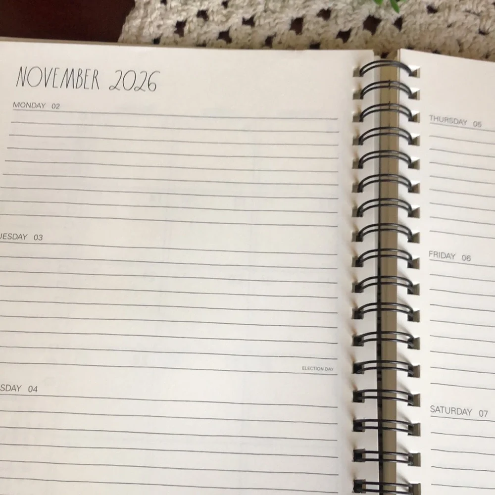 Rae Dunn White Spiral 2027 Planner